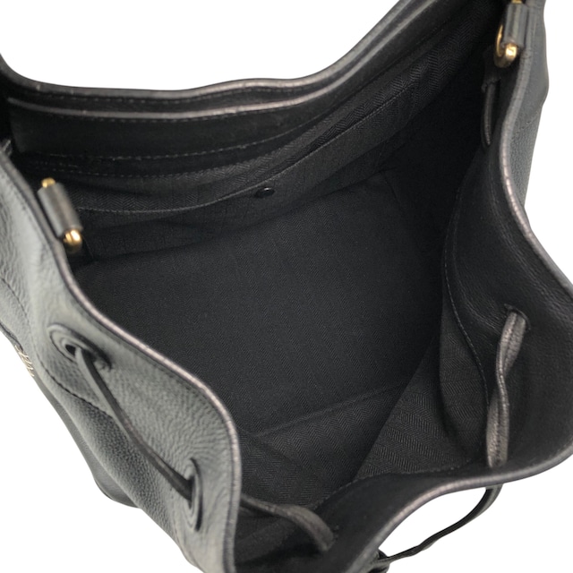 LOEWE ロエベ ショルダーバッグ ブラック アナグラム レザー 巾着 vintage ヴィンテージ オールド kwnn6u