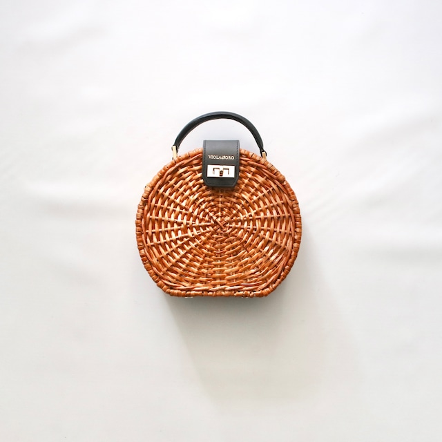 【VIOLAd'ORO ヴィオラドーロ】-MIRO- SPLIT RATTAN×LEATHER 2WAY ONE HANDLE BAG スプリットラタン×レザー2ウェイワンハンドルバッグ V-8729