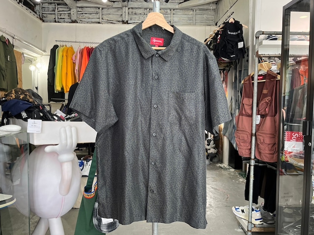 Supreme LEOPARD SILK SS SHIRT CHARCOAL XL 36847