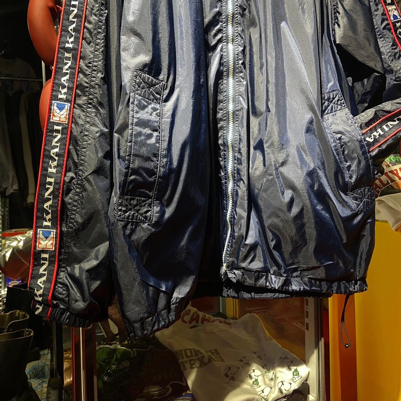 KARL KANI SPORT ナイロンジャケット ネイビー ドローコード カール