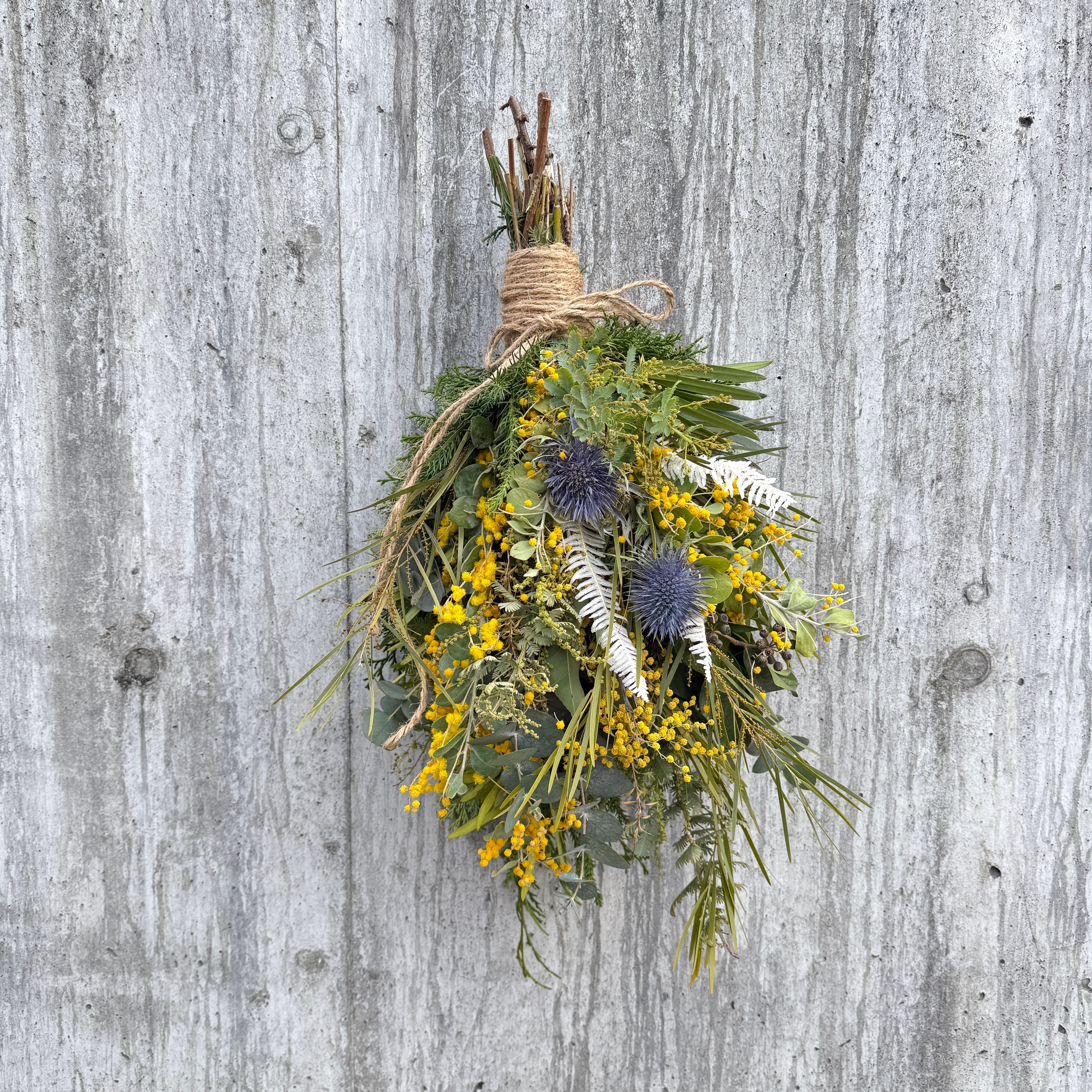 【先行受注】【３月初旬以降お届け】ミモザのGreenスワッグ【大サイズ　全長45cm程度】