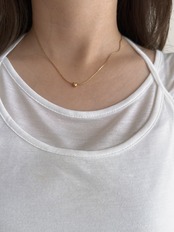 SS スライドマグネットハートビーズネックレス