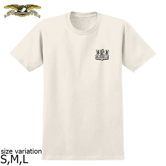 ANTIHERO アンチヒーロー Tシャツ S/S COAT OF ARMS CREAM/BLACK
