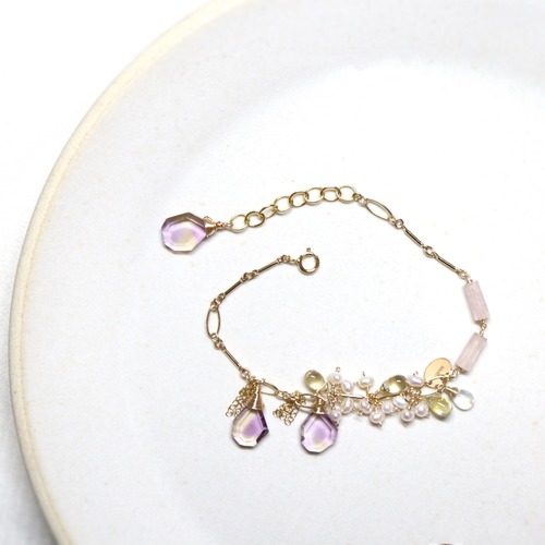 Hydrangea & ametrine bracelet