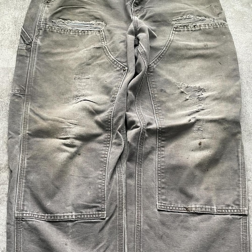 襤褸 USA生地製 グレー ダブルニー Carhartt B136 35×30 詳細写真5