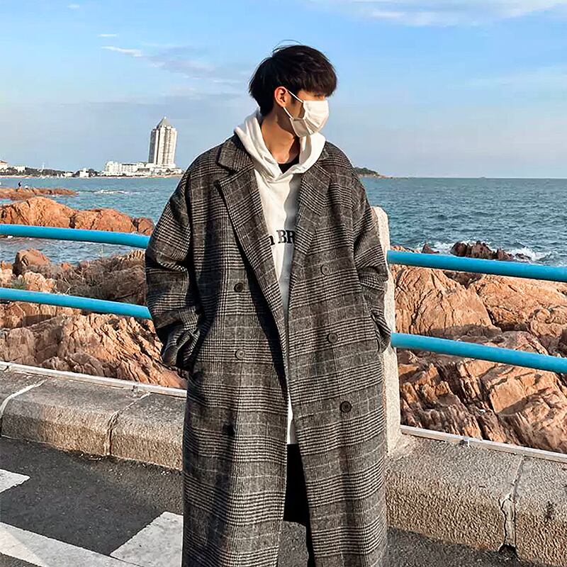 韓国メンズファッション コート チェック テーラード カジュアル ロング 大きいサイズ おでかけ デート Bw1872 韓国メンズ服 流行プチプラ 韓国メンズファッション新作通販 Buy The World