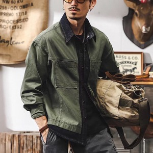 Contrast collar utility pocket shirt 1332