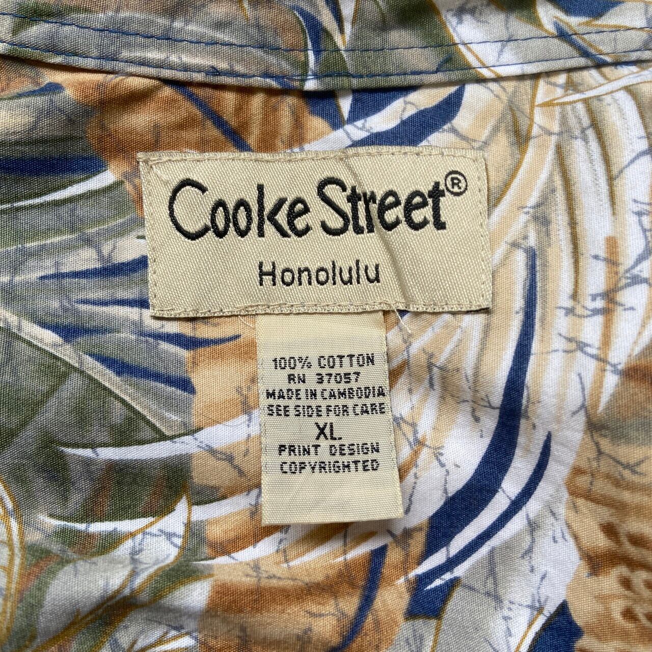 CookeStreet(USA)ビンテージコットンアロハシャツ　ネイビー