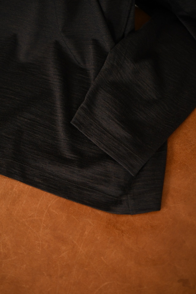 BATONER / WOOL CREW NECK LONG SLEEVE T-SHIRT (BROWN)