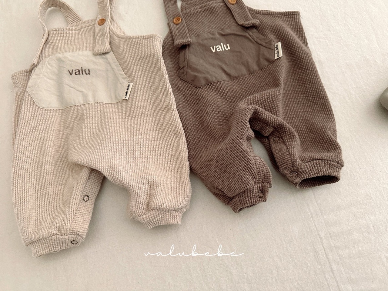 【valu bebe】ワッフルサロペット ココア 70〜80cm - 9