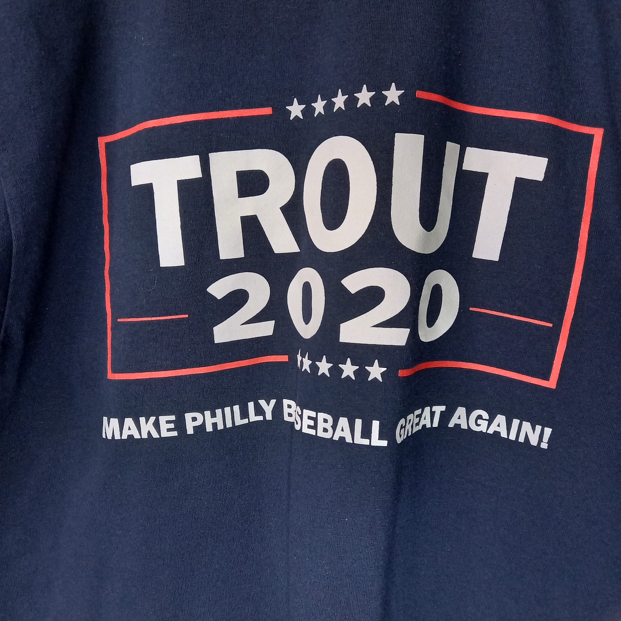 ギルダン　クルーネック　プリントTシャツ　半袖　ネイビー　M