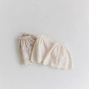 【BABY】春新作透かし彫り刺しゅうふわふわスカート