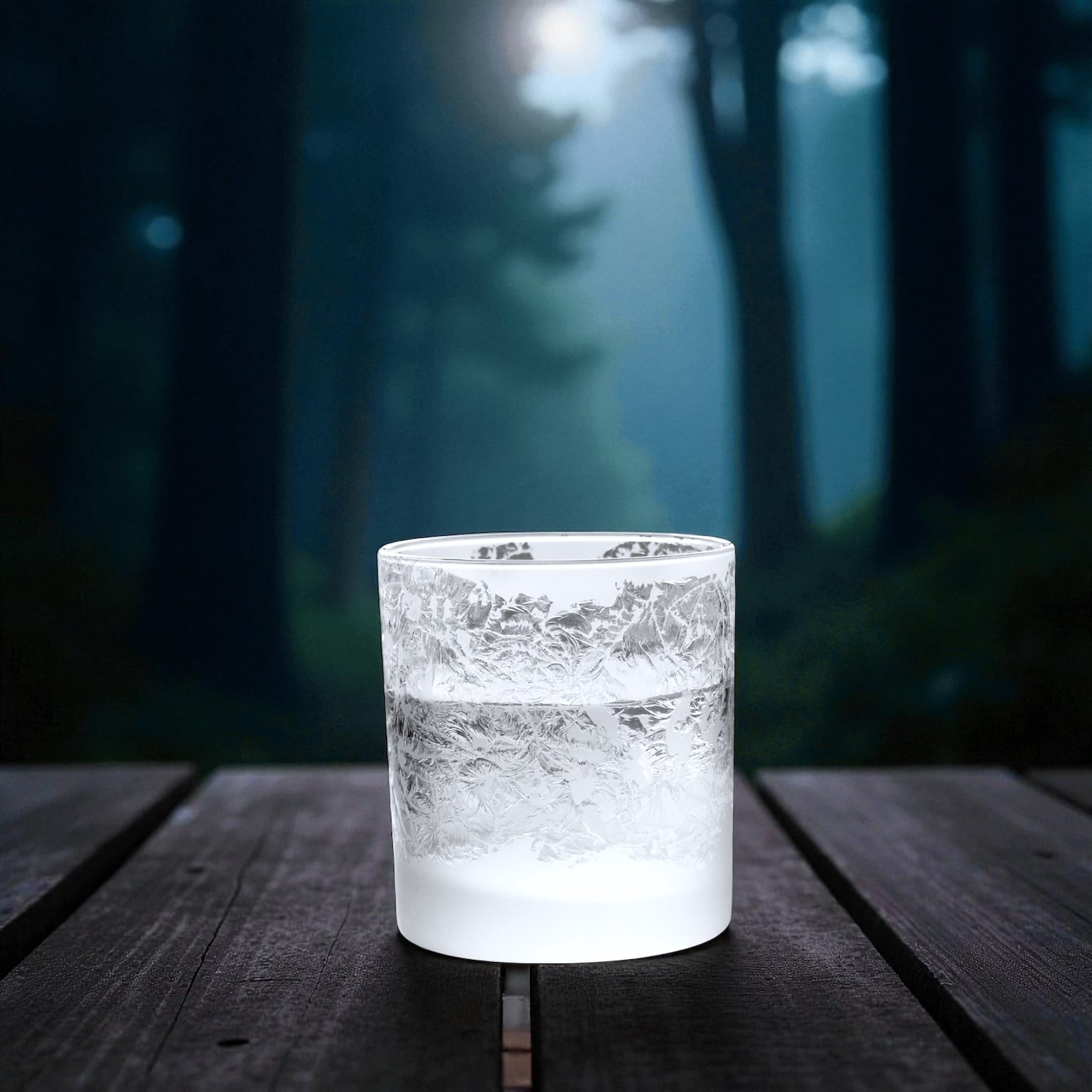 希少　硝子工芸品「 結霜ガラス 壁掛け」 雪星街 | 青藍 | 酒器 - crafterior / クラフテリア 硝子工芸店
