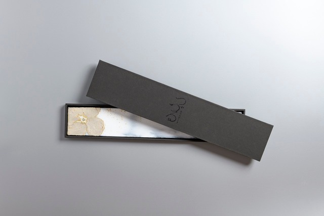 つづるガラスアート　ゆうなの花　HAKU長皿細１