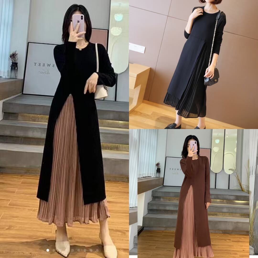 プリーツはさみワンピース　AJ22240-081