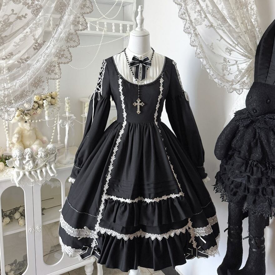 Sheglit レースケープ　黒　M ゴシック　ゴスロリ 予約商品】ゴシックレースケープショールジャケット – Belchic