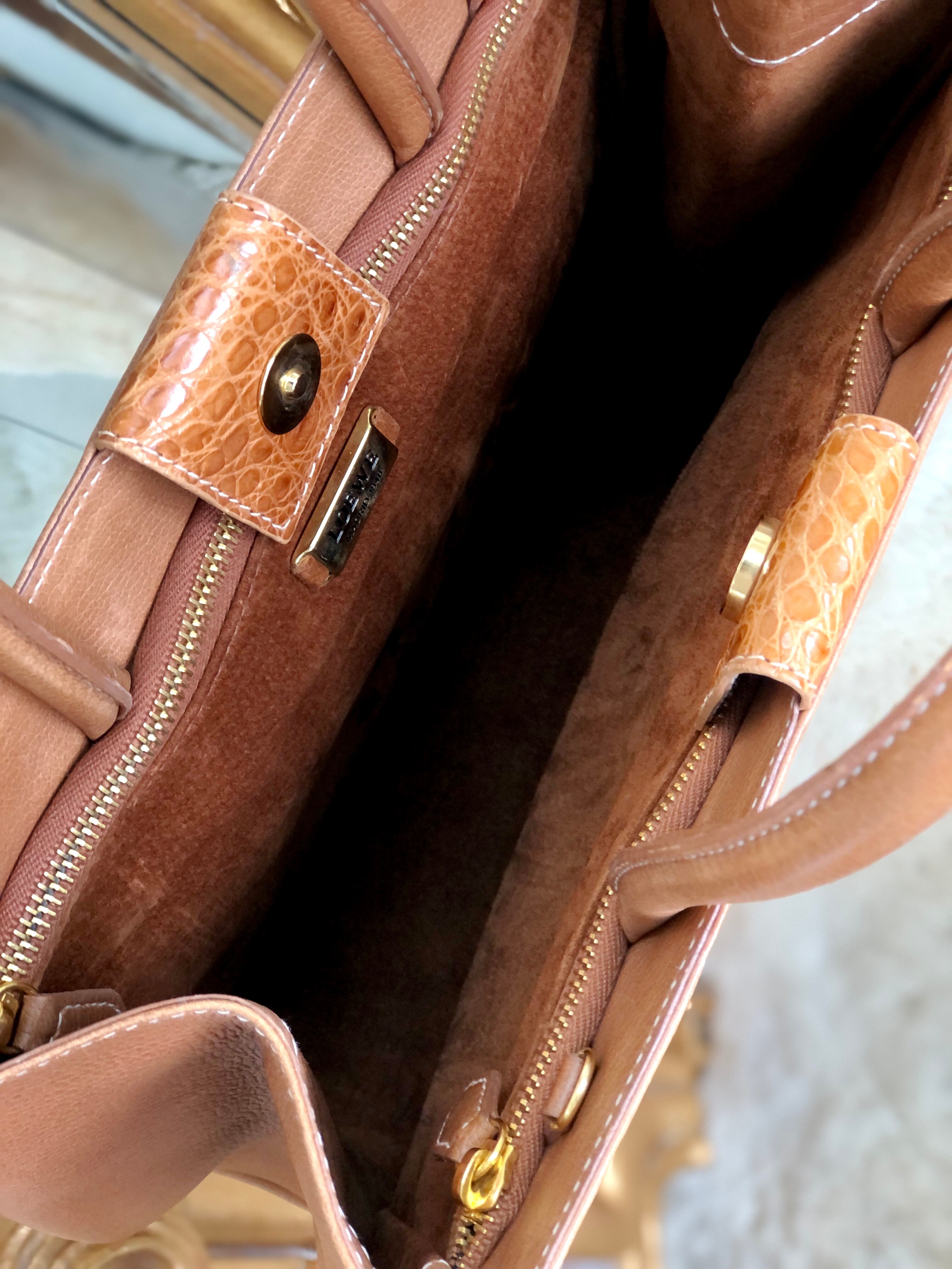 LOEWE ロエベ アナグラム クロコ型押し 2way ハンドバッグ トート