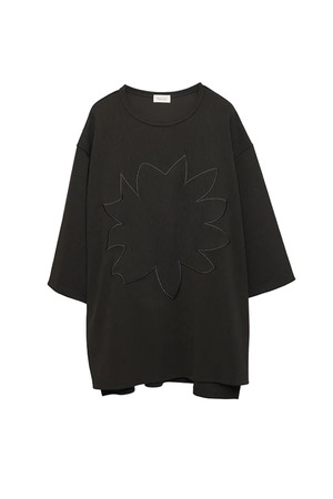 Graphic Embroidery Cut Top(UNISEX  BLACK