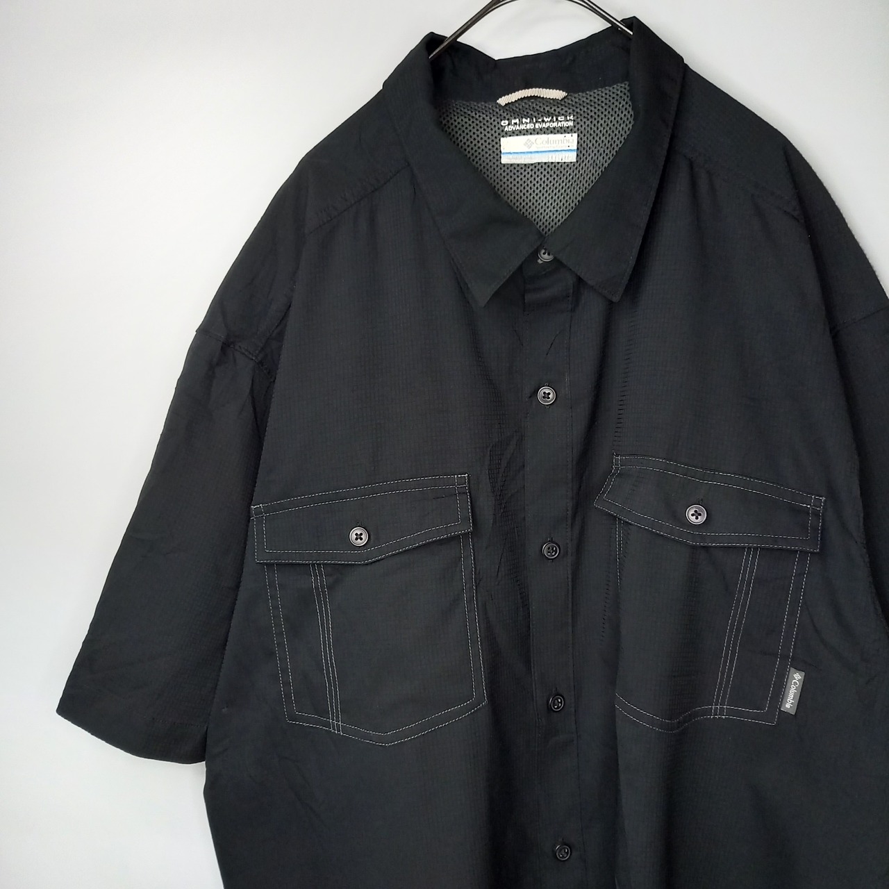 コロンビア　OMNI-WICK　ワークシャツ　半袖　オーバーサイズ　ブラック