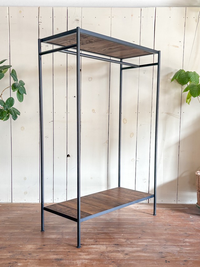 アイアンハンガーラック　アイアン家具×ホワイトオーク　（アパレルショップ向け店舗什器）W1000✕H1500