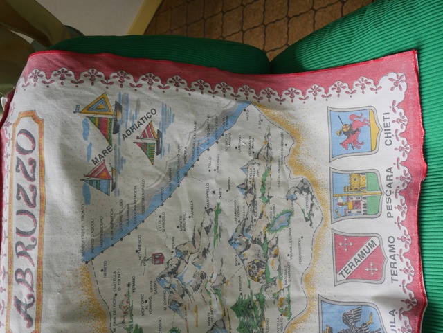 70s-80s Italian Souvenir "ABRUZZO" Map Cloth