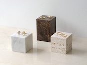 MARBLE DISPLAY CUBE - Roman Travertine × Medium