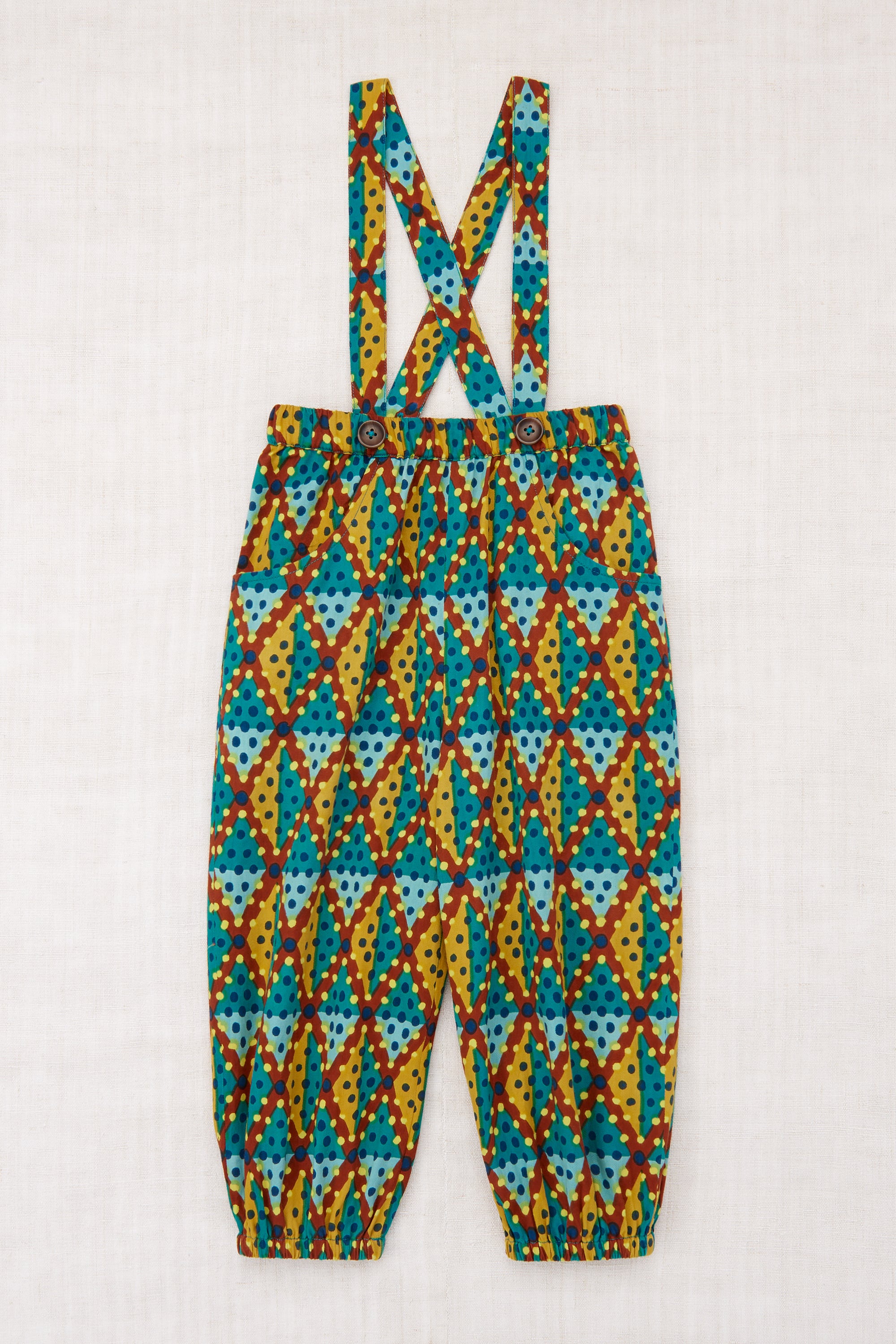 KIDS【Misha & Puff】25 spring drop1 / Suspender Pant / Loch Harlequin Dots