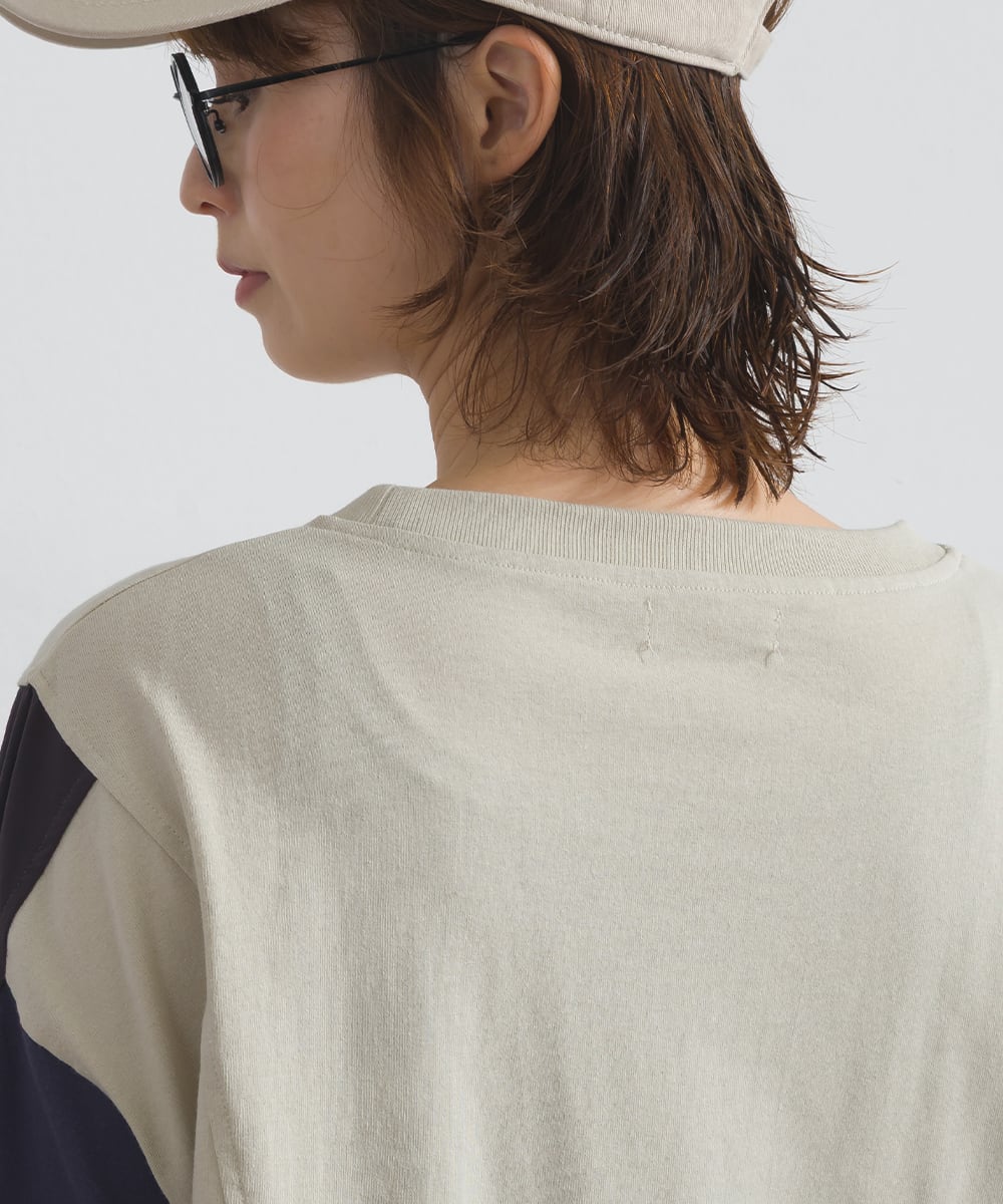K261105 ナイロン切替ドロストプルオーバー / Nylon Panel Drawstring