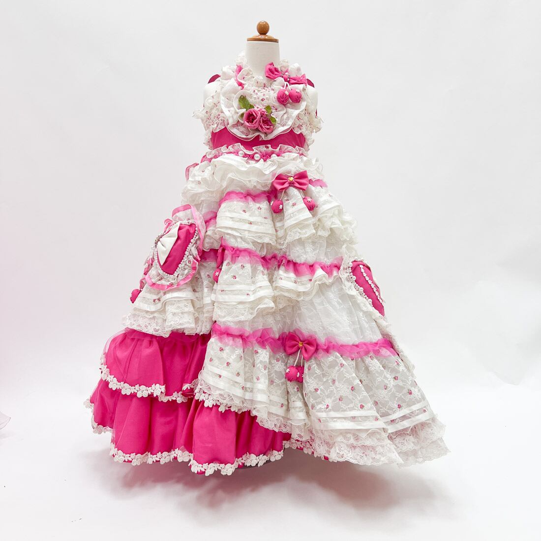 中古 キッズドレス 子供ドレス  ピンク系 サイズ3 KD-63