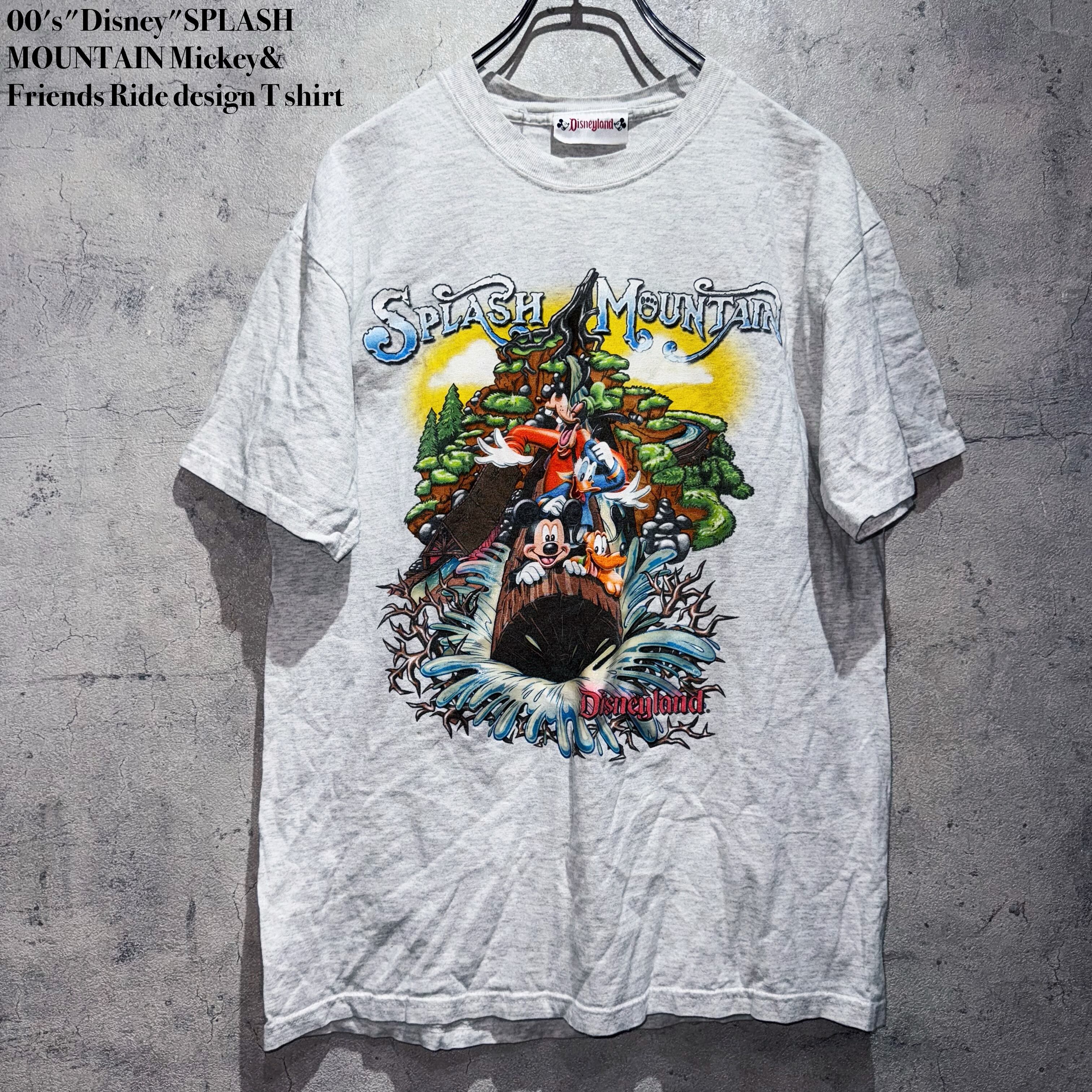 00's"Disney"SPLASH MOUNTAIN Mickey&Friends Ride design T shirt