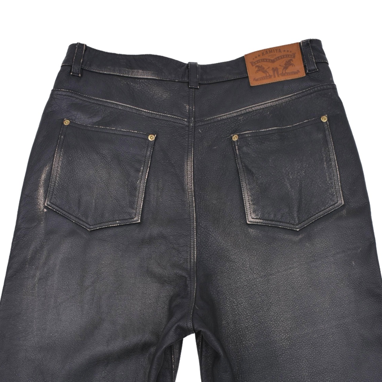 【KAMIYA】Distressed Leather Pants - 5