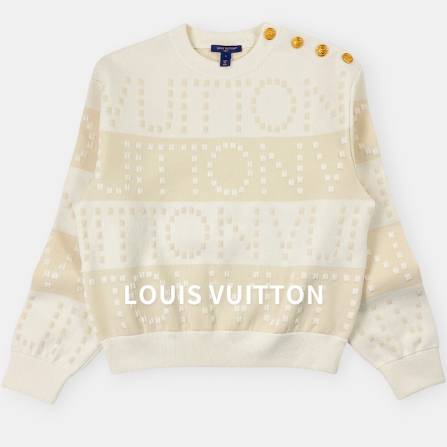 LOUIS VUITTON ルイ・ヴィトン LV 23SS オーバーサイズ チャンキー ストライプ ウール ニット セーター ベージュ系 RW231W U39 FOKL31 / J&NREUSE レディース トップス