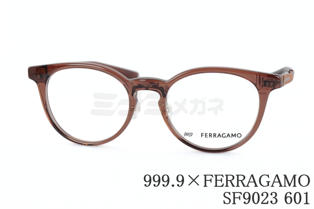 新品 Ferragamo フェラガモ ブランド メガネ 眼鏡 ハーフリム チタン 