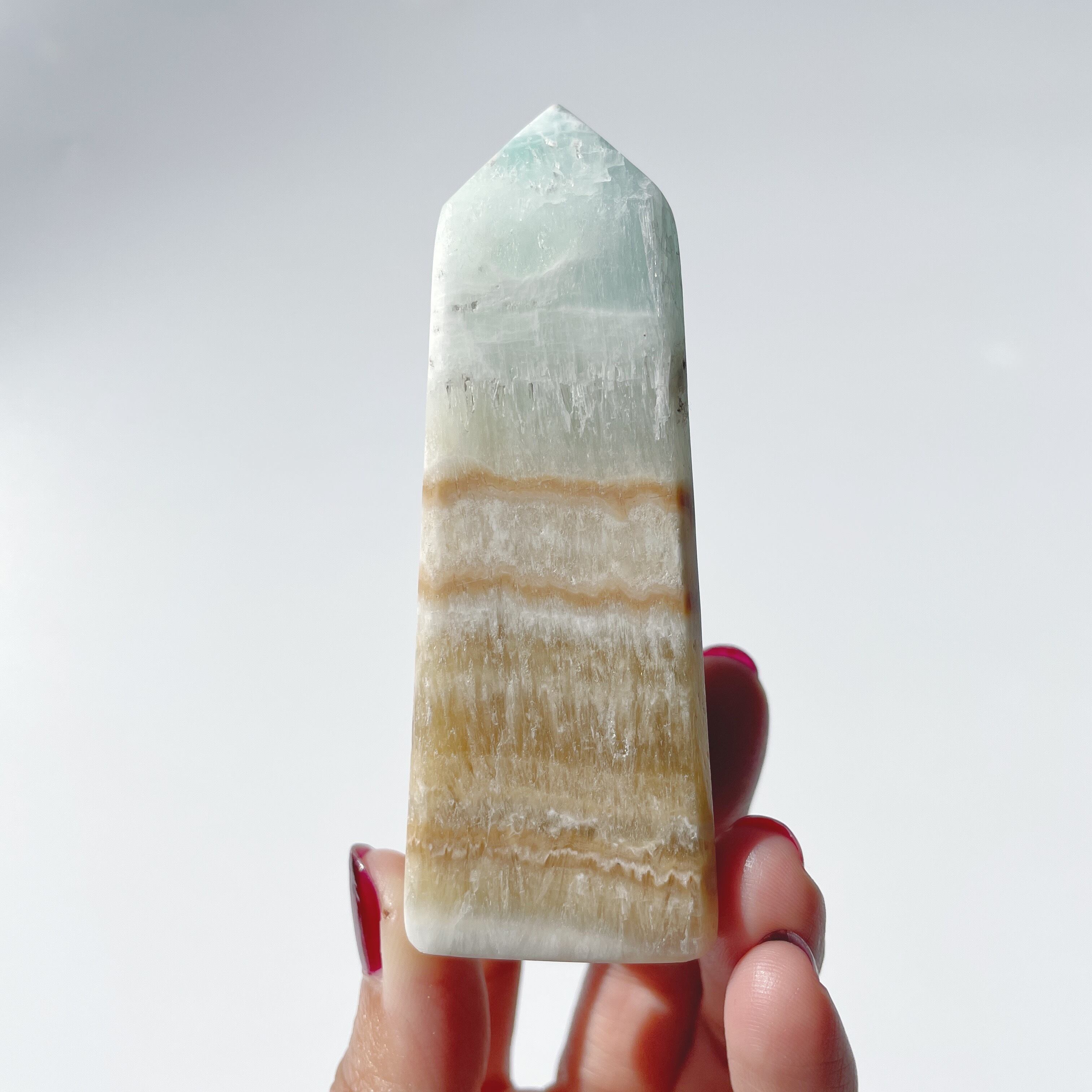 カリビアンブルーカルサイト タワー81◇Caribbian Blue Calcite◇パワーストーン・天然石・鉱石