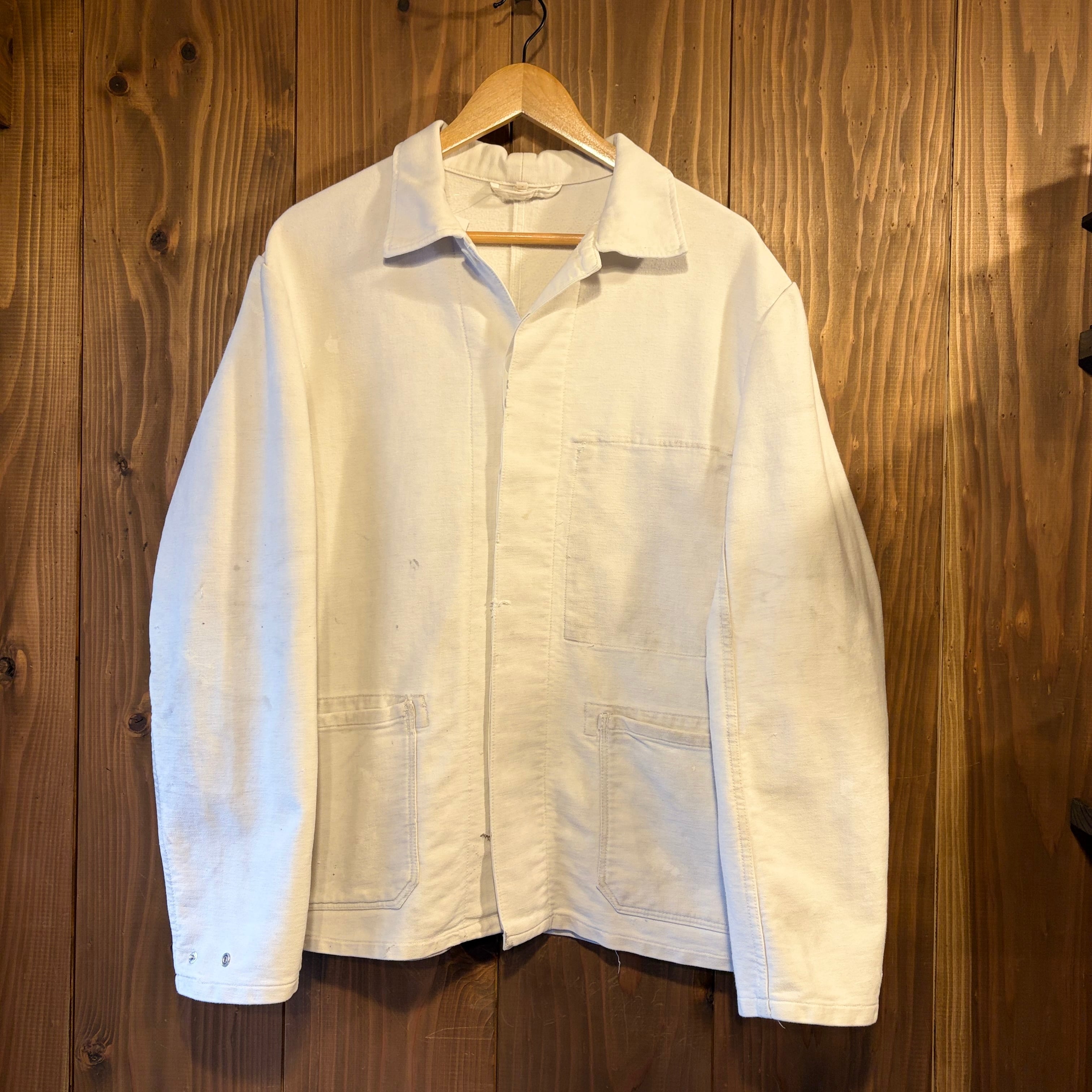 希少 60s ドイツ製 ホワイト モールスキン ワークジャケット ユーロ