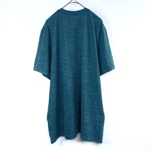 ナイキ　Tシャツ　半袖　ゲームシャツ　刺繍ロゴ　スウォッシュ　霜降り　ブルー　L