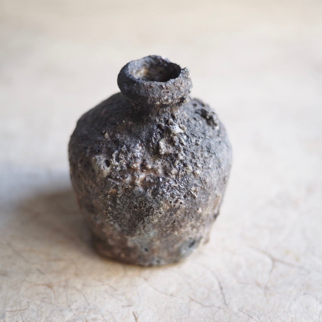 藤本 秀/焼締 蹲(小壺)①