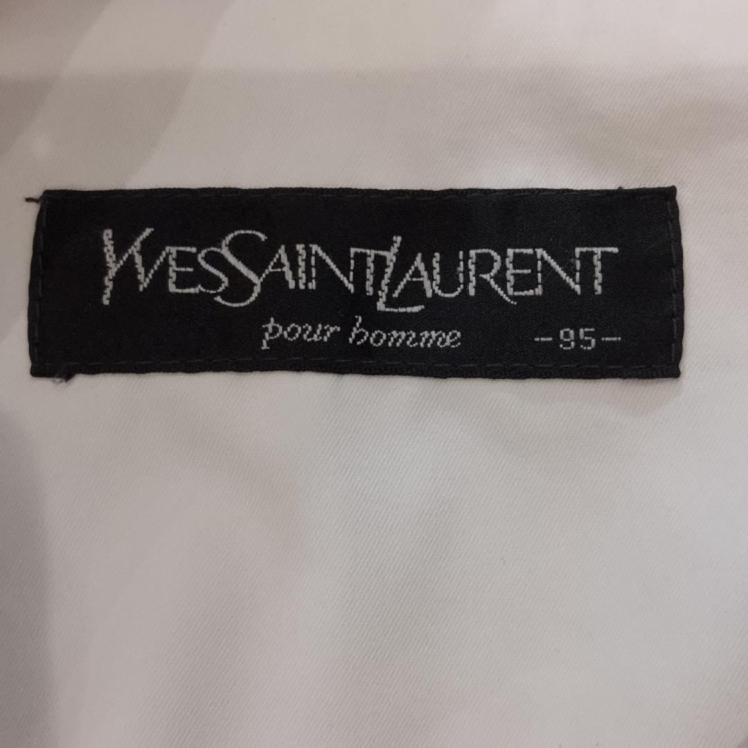 イヴサンローラン ナイロンジャケット ブルゾン 刺繍 紺 白 M 10738  