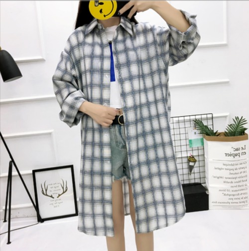 シャツ 長袖シャツ ロングシャツ オーバーサイズ オールシーズン チェック カジュアル 大きめ 大きいサイズ カジュアルスタイル シャツ 長袖シャツ ロングシャツ オーバーサイズ