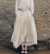 コットン厚手Aラインプリーツスカート