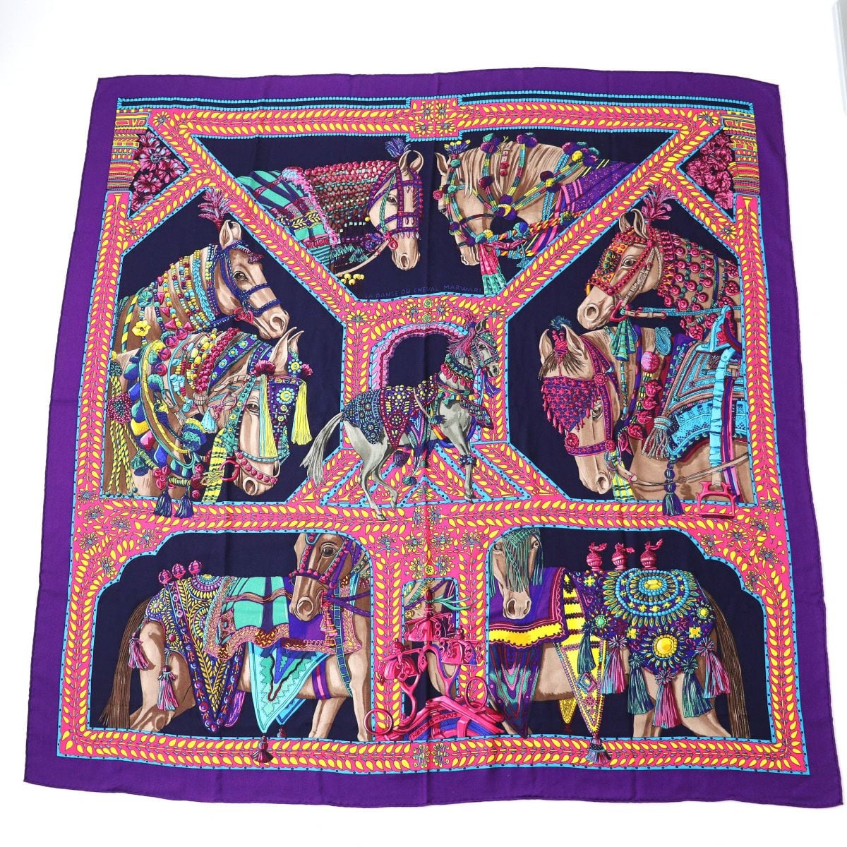 美品△HERMES エルメス カレ140 LA DANSE DU CHEVAL MARWARI 美品△HERMES エルメス カレ140 LA DANSE DU CHEVAL MARWARI