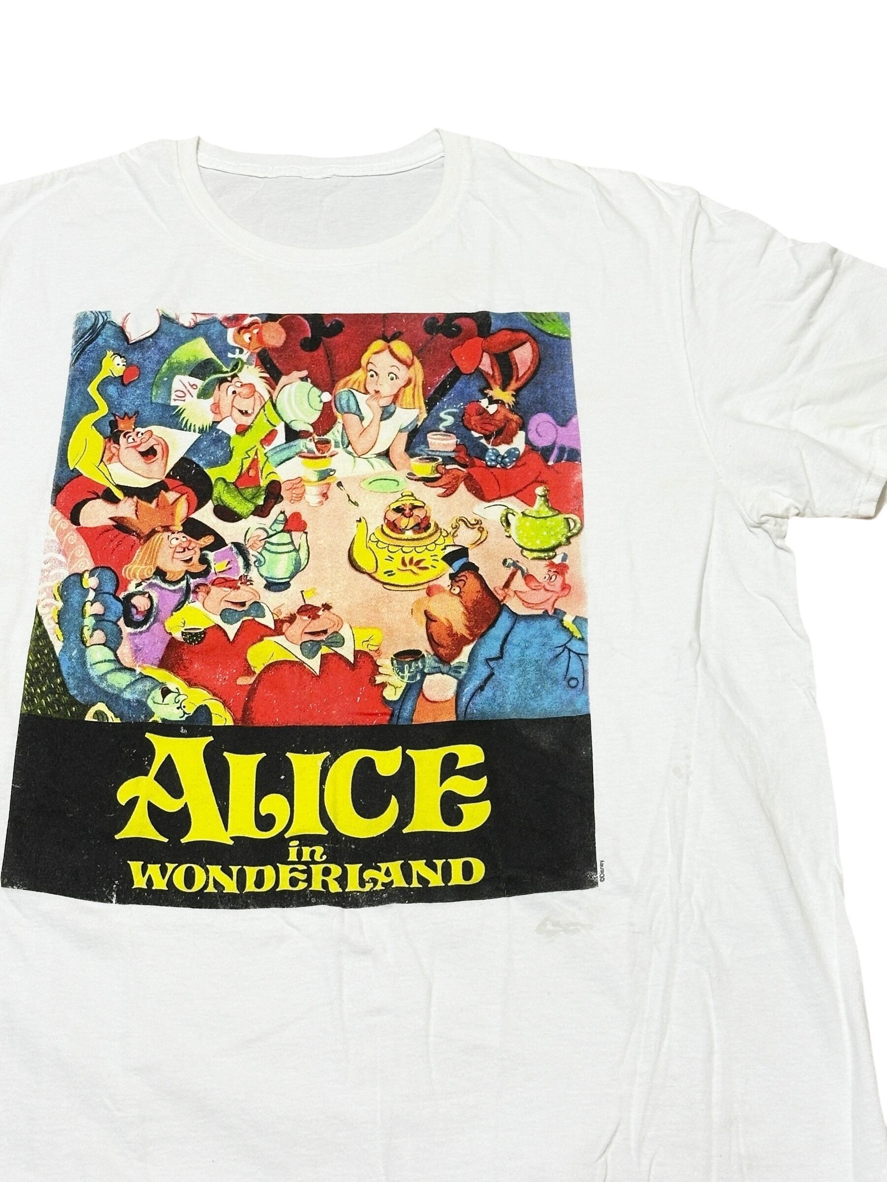 90s USヴィンテージ アリス・イン・ワンダーランド 半袖Tシャツ 白