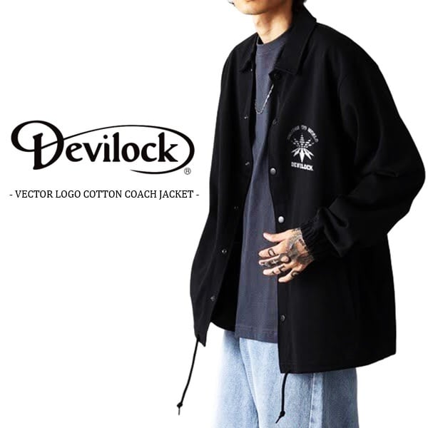 DEVILOCK デビロック「VECTOR LOGO COTTON COACH JACKET」コットン