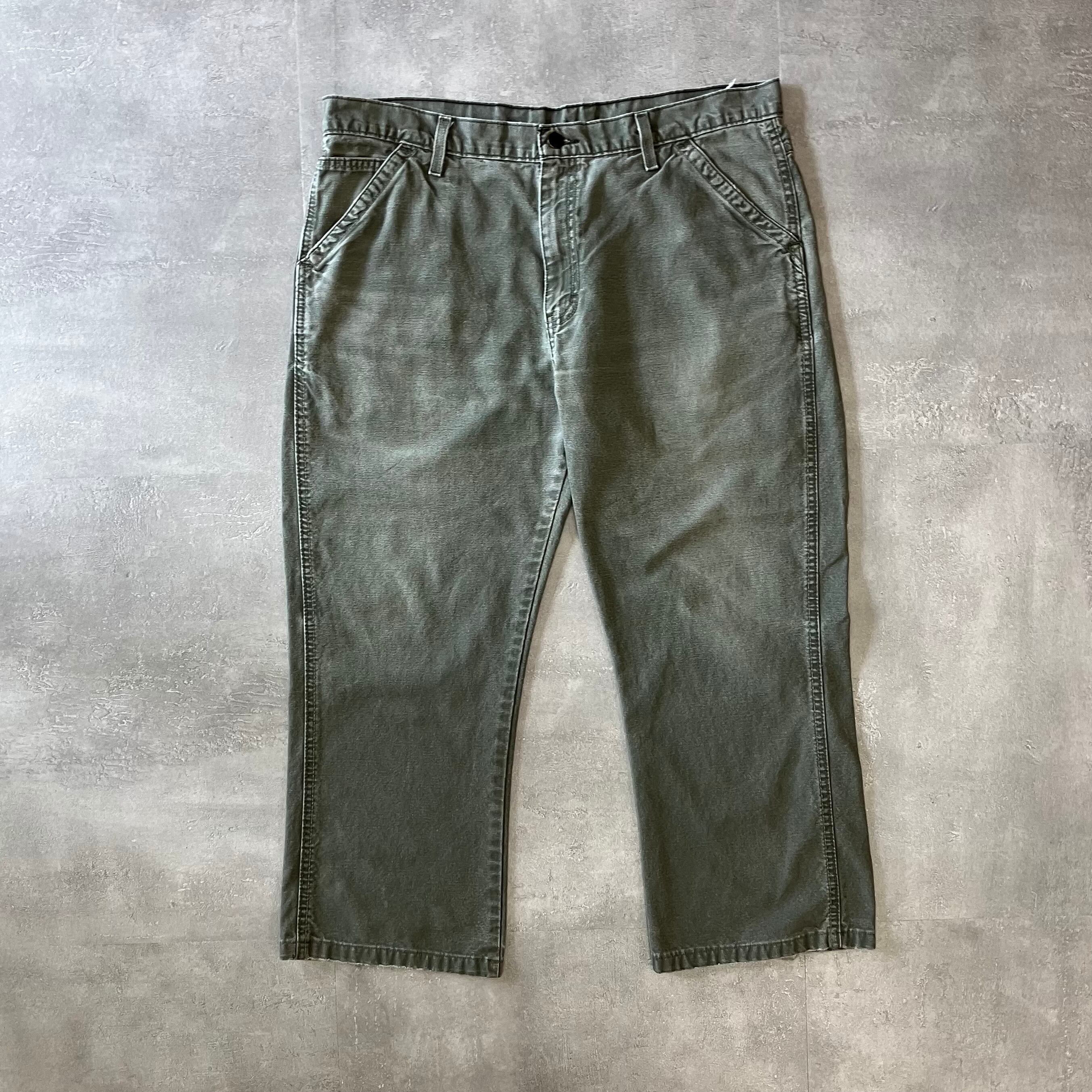 《実寸w38l25》Dickies 00s ワークパンツ ダック生地 モスグリーン No.2686