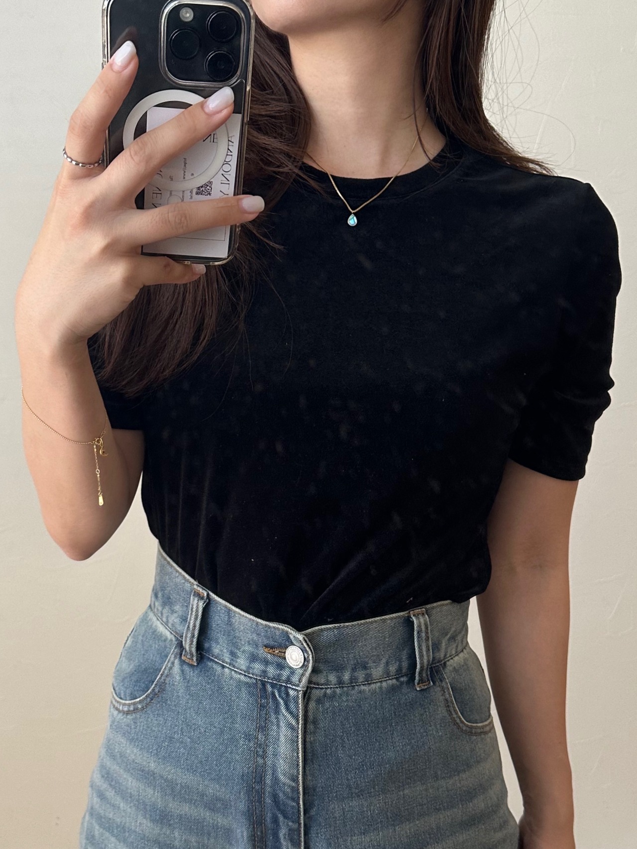 SS マグネットクリスタルネックレス