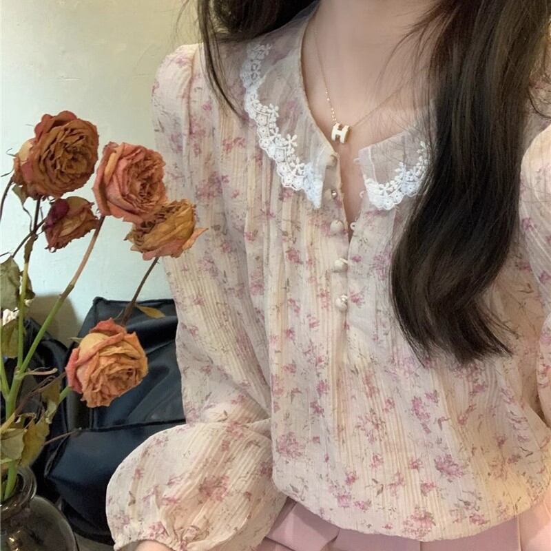 lace floral pattern tops 花柄レーストップス
