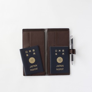 futari passport [Espresso Brown] | Couples Travel Dual futari Passport Holder Parent and Child Parents Children Leather Wallet Cover Wedding Anniversary Gift