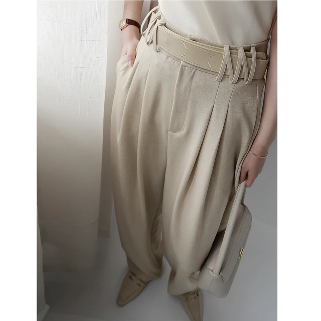 designer belt wide leg pants（2color）＜p1929＞