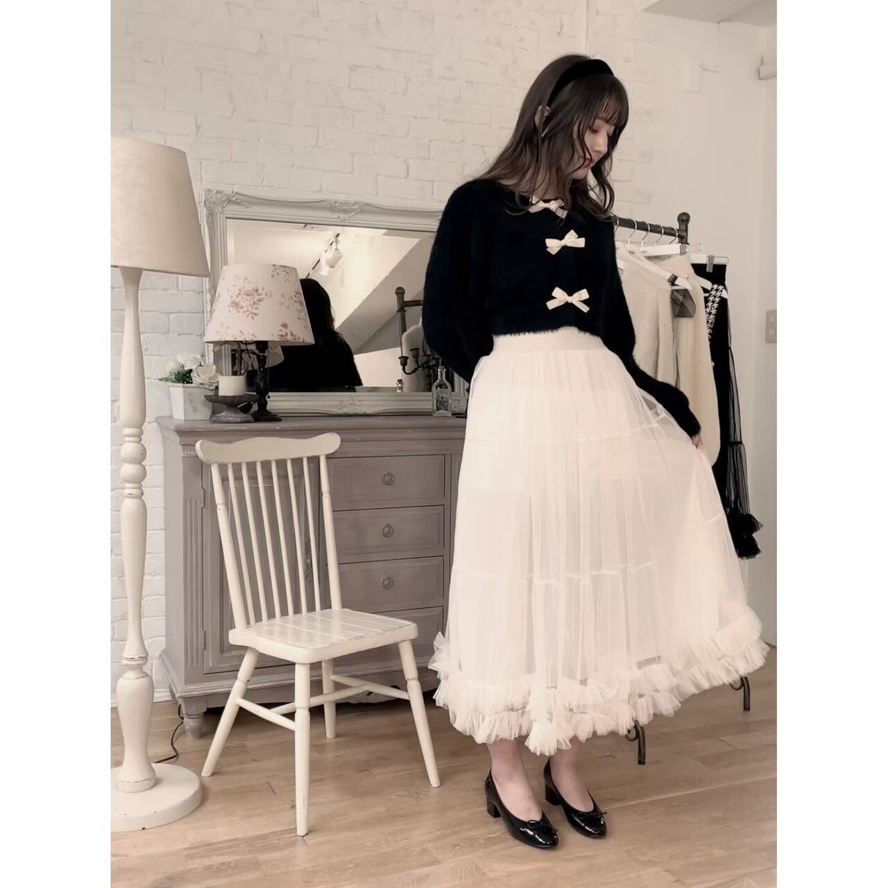 double frill tulle skirt