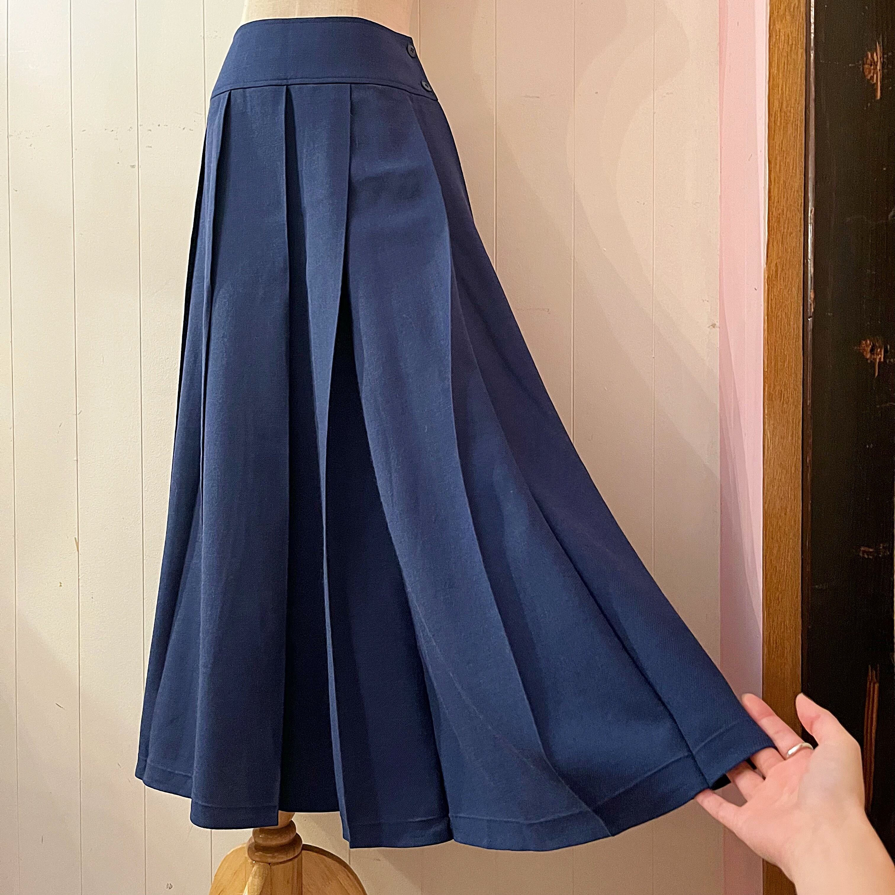KENZO / blue pleats long skirt
